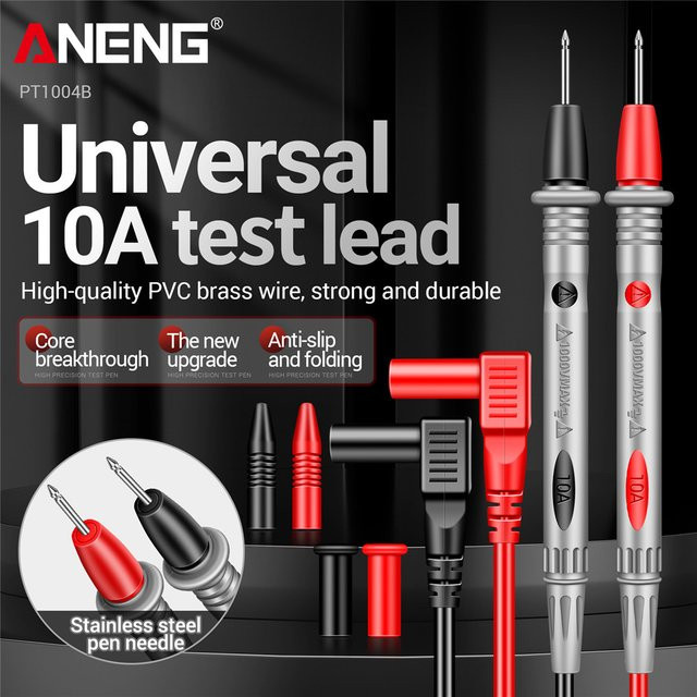 ANENG Digital-Multimeter-Teststift PT1004B mit universeller Nadelspitze für bis zu 1000 V und 10 A, hitzebeständig und bruchsicher - Bild 1