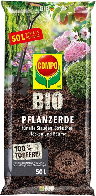 Compo Bio torffreie Pflanzerde für Stauden, Büsche, Hecken und Bäume 2.100 kg - Bild 1