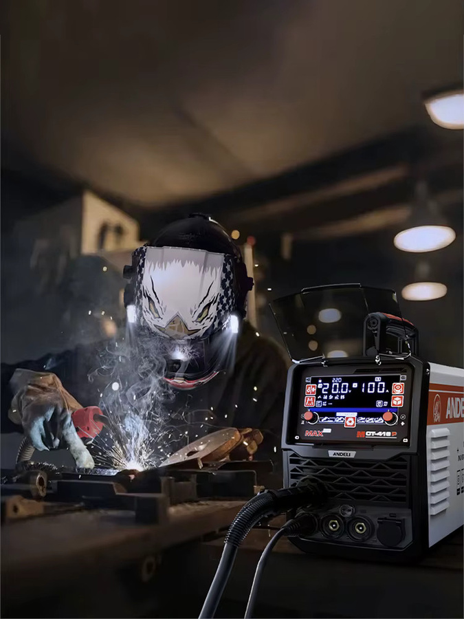 ANDELI HF-Plasmaschneidmaschine Multi-Prozess-Schweißgerät für MIG, TIG und Stick, Farbe: Schwarz - Bild 5