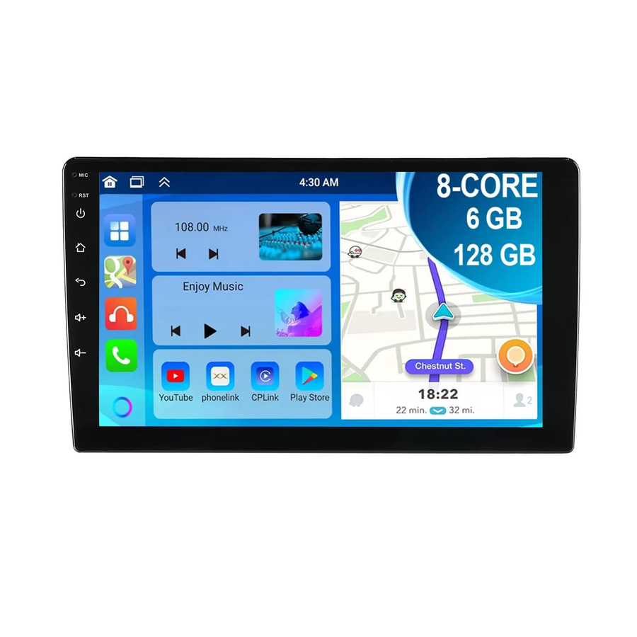 ESSGOO Android 15 Autoradio mit 8-Core Prozessor, 6+128G Speicher, QLED Touchscreen, Drahtloses CarPlay, GPS, Bluetooth, WiFi und 4G LTE, Schwarz, 7 Zoll - Bild 7