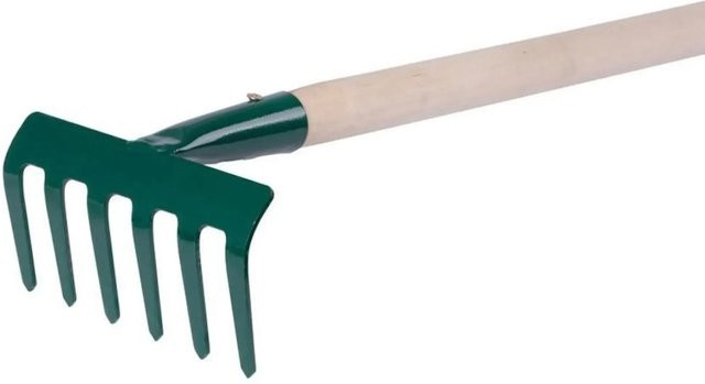 PROREGAL Gartenharke 109/1000 mit 6 Zinken aus Eisen und Holz - Bild 1