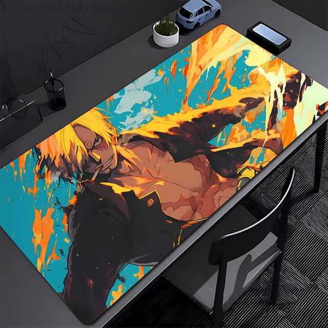 Bandai ONE PIECE Sanji Großes Mauspad Multicolor rutschfeste Gaming-Schreibtischunterlage für PC - Bild 1