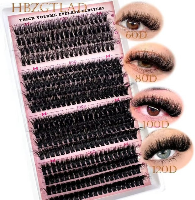 AMSDCN Einzelwimpern Cluster Extensions, 16 Reihen, Mix 60D-120D, Unisex - Bild 1
