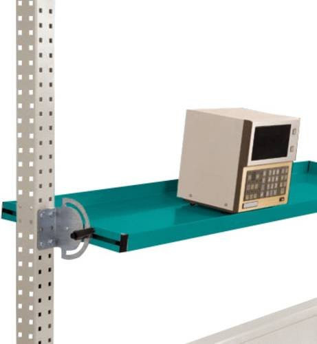 Manuflex AS1712.5021 Neigbare Ablagekonsole für PACKPOOL Packtische in Blau-Türkis mit einer Nutztiefe von 19,5 cm für eine Tischbreite von 150 cm - Bild 1