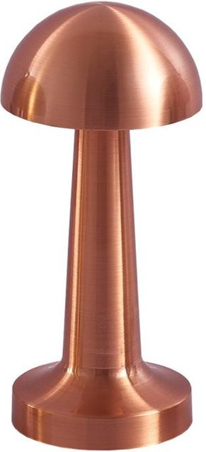 PURRINI Retro LED Tischlampe Pilzform mit Touch Sensor, dimmbar und USB wiederaufladbar, Kupfer/Transparent - Bild 1