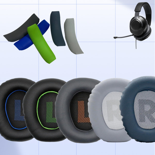 JBL Quantum 100 Ersatz-Set mit Ohrpolstern, Ohrmuscheln und Stirnband in Anthrazit - Bild 1