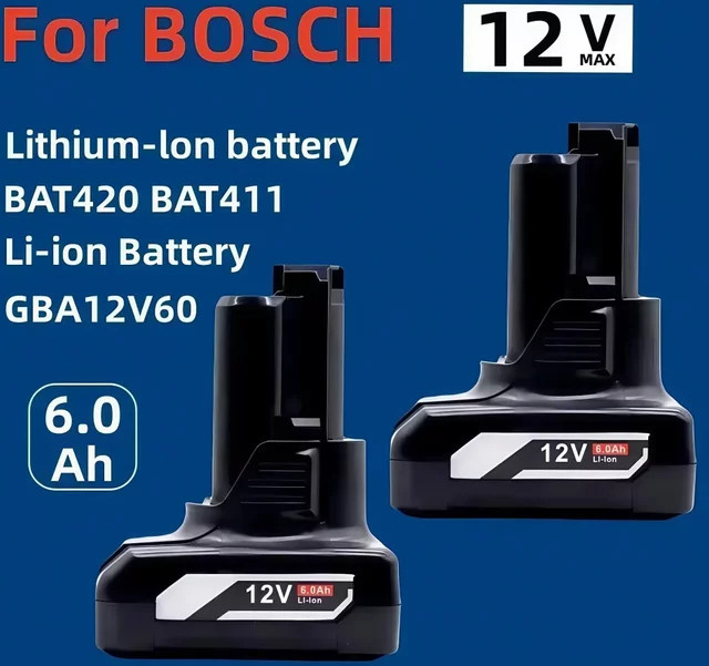 Aleaivy Ersatzakku GBA12V 6000mAh für Bosch 12V/10,8V Li-Ion Akku-Elektrowerkzeuge kompatibel mit BAT411 und BAT420 - Bild 1