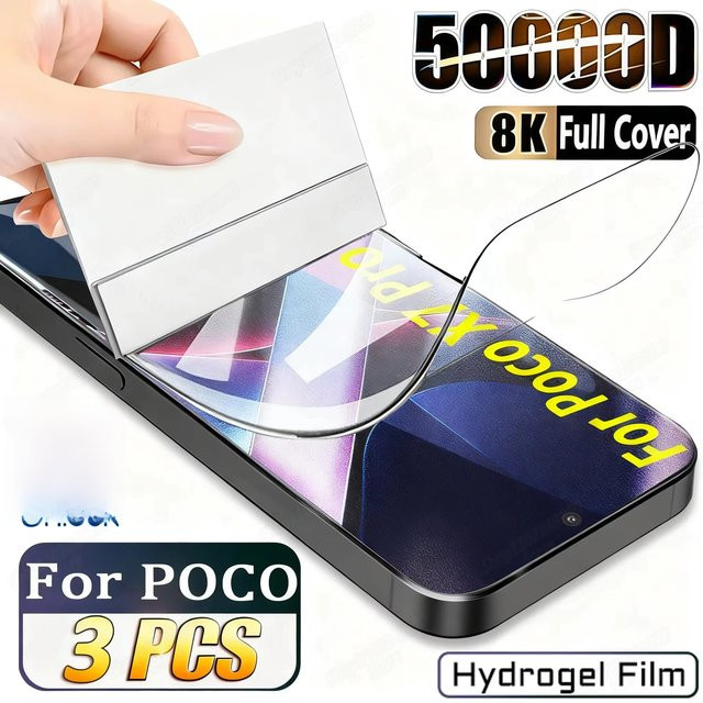 Xiaomi Hydrogel Display Schutzfolie Transparent für Poco X5 Pro F5 5G X5 5G M6 X6 C65 F6 Pro M6 - Bild 1