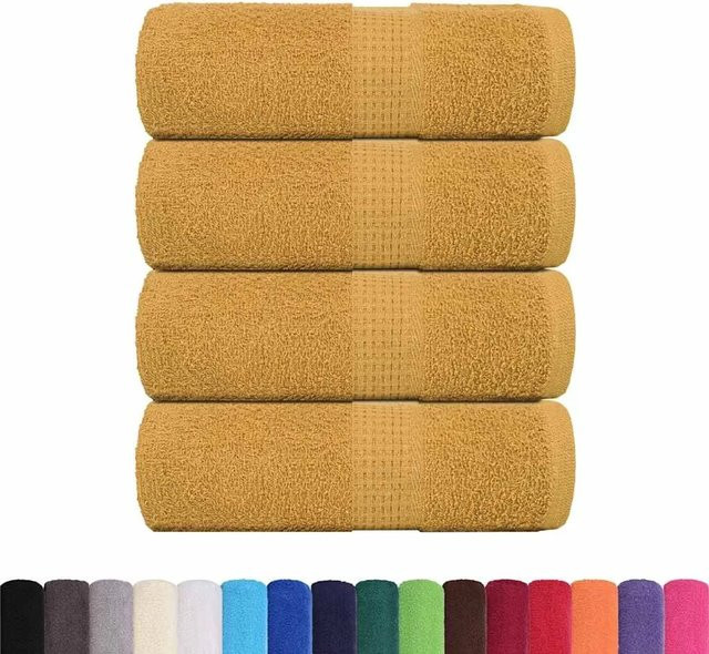 vidaXL Waschhandtücher FROGN 4-teiliges Set aus 100% Baumwolle in Gold, Breite: 30 cm, Höhe: 30 cm - Bild 1