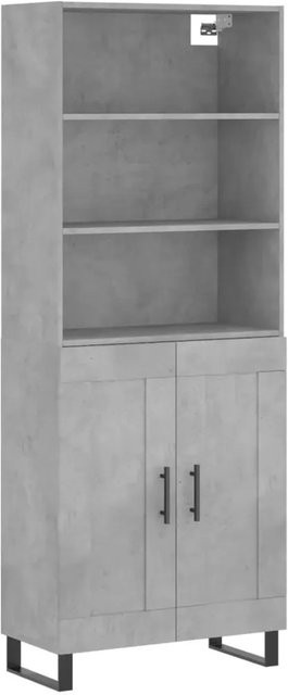 vidaXL Highboard Betongrau aus Holzwerkstoff und Metall, B/T/H: 69,5 x 34 x 180 cm - Bild 1