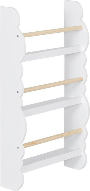 WOLTU Kinder-Bücherregal als Wandregal in Weiß mit 4 Regalfächern für das Kinderzimmer - Bild 1
