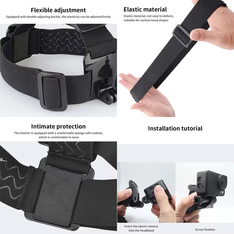 HONGDAK Kamera-Zubehör-Set mit Stirnbändern, Strap Mount und Auftriebsleiste für GoPro, Yi 4K, SJ4000, EKEN H9 und AKASO - Bild 3