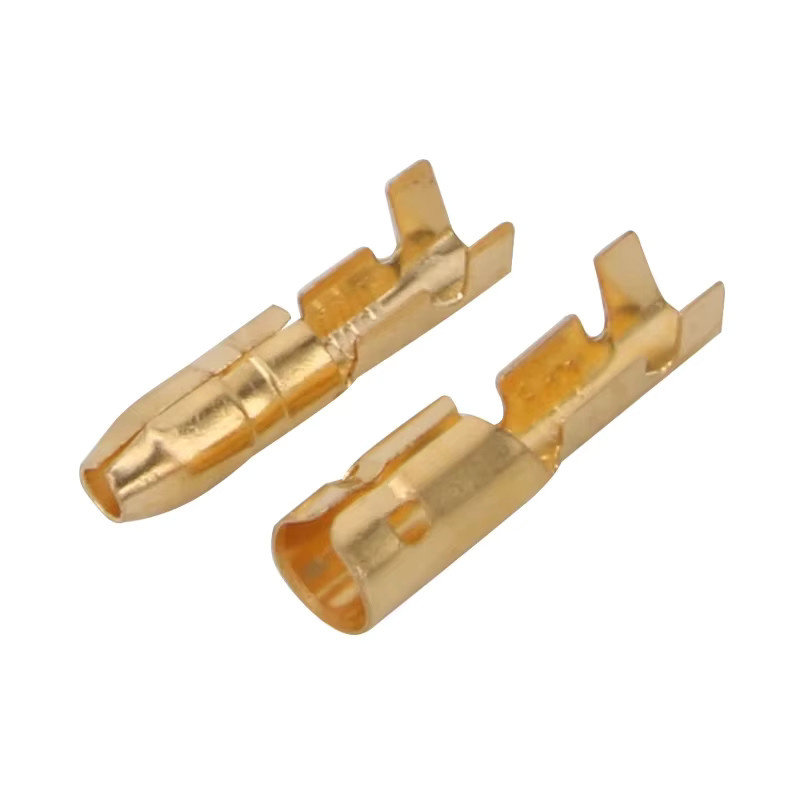 ELECAPITAL Messingklemme 4,0 mm mit Isolierabdeckung in Gold, Kfz-Kabelstecker Set mit männlichen und weiblichen Steckern, kaltgepresster Anschluss - Bild 4
