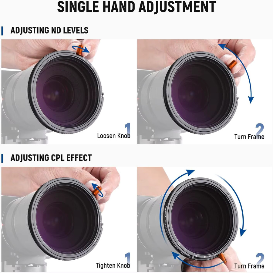 NEEWER 3-in-1 Kameraobjektiv-Filter ND2-32 variabler ND-Filter, CPL und schwarze Diffusion in Schwarz mit HD-Glas - Bild 3