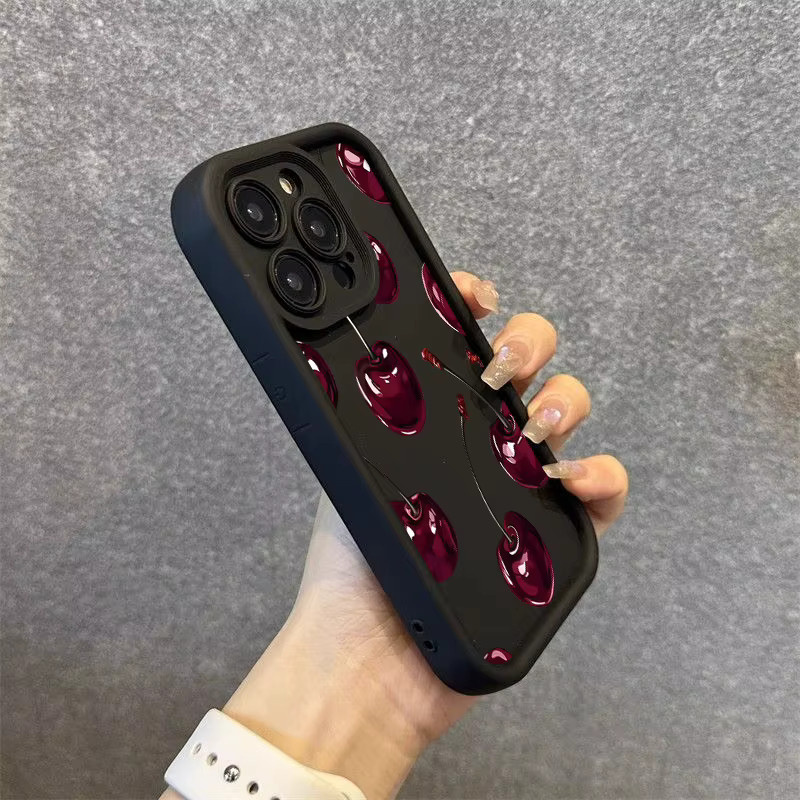 Xiaomi Handyhülle mit Kirsch-Print in Weinrot für Mi 14T 14 13T 13 12 11 Lite 4G sowie Poco X6 X5 X3 F5 F6 M6 X7 Pro - Bild 2