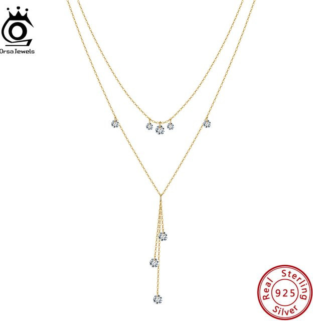 ORSA JEWELS Halskette 925 Silber, Zirkonia, Damen, Vintage - Bild 1