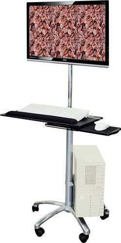 VALUE Mobiler PC- und LCD-Rollständer für Sitz- und Steharbeit in Silber - Bild 1