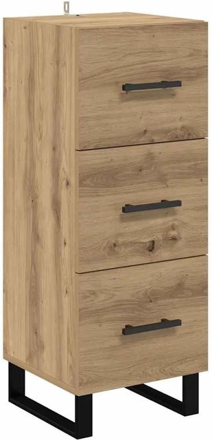 vidaXL Sideboard Artisan-Eiche in Braun aus Verbundholz und Eisen, B/T/H: 34,5 x 34,5 x 90 cm - Bild 1