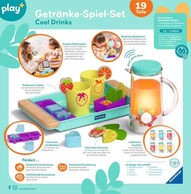 Ravensburger Play+ Cool Drinks, Getränke-Spiel-Set, ab 1,5 Jahre - Bild 1