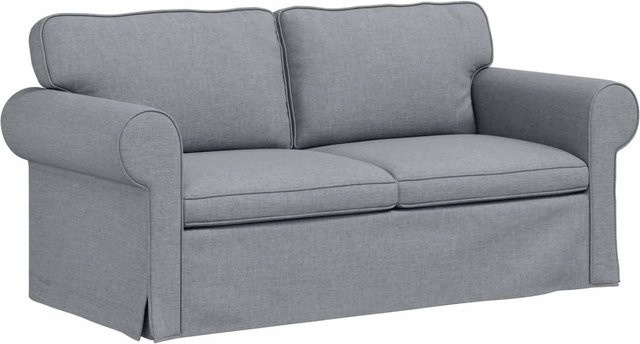 vidaXL Sofa Hellgrau mit Stoffbezug und Metallrahmen B/T/H: 215 x 82 x 80 cm - Bild 1