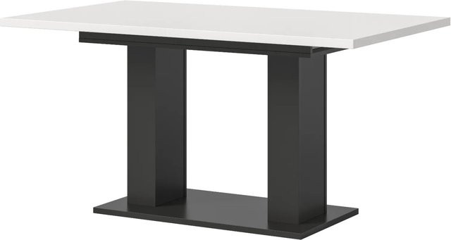 Ausziehbarer Esstisch Inn.Furn in Weiß und Grau mit zentraler Säule - Bild 1