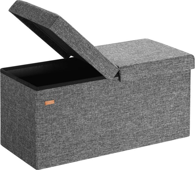 Casaria Sitzbank mit Stauraum in Grau, faltbar, B/T/H: 80 x 40 x 40 cm - Bild 1