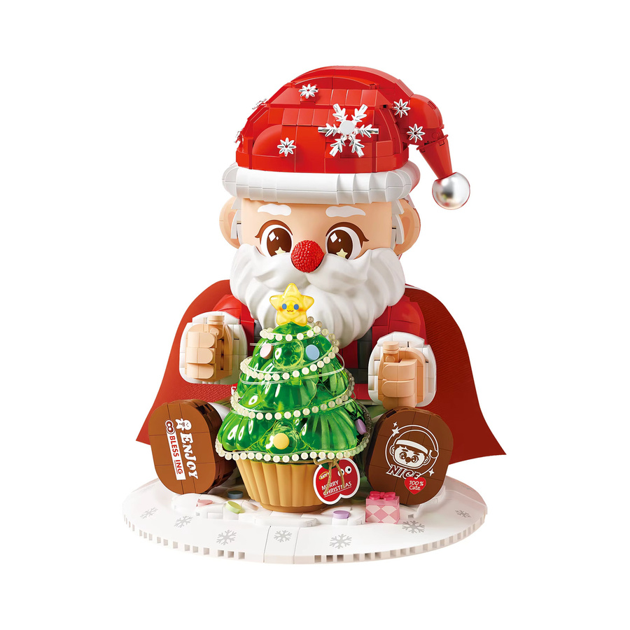 LOZ Mini Bricks Weihnachtsmann mit Champagner als Bastelset und Desktop-Ornament in Mehrfarbig - Bild 5