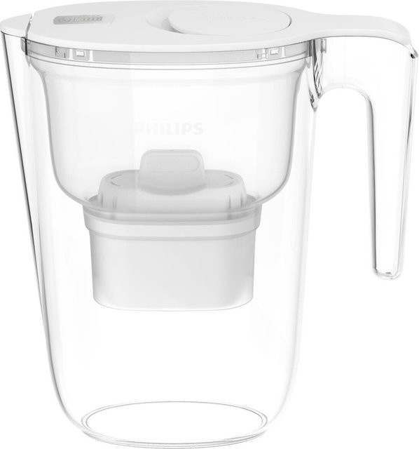 Philips Wasserfilter-Kanne aus Kunststoff in Weiß und Transparent mit Deckel und spülmaschinenfestem Design - Bild 1