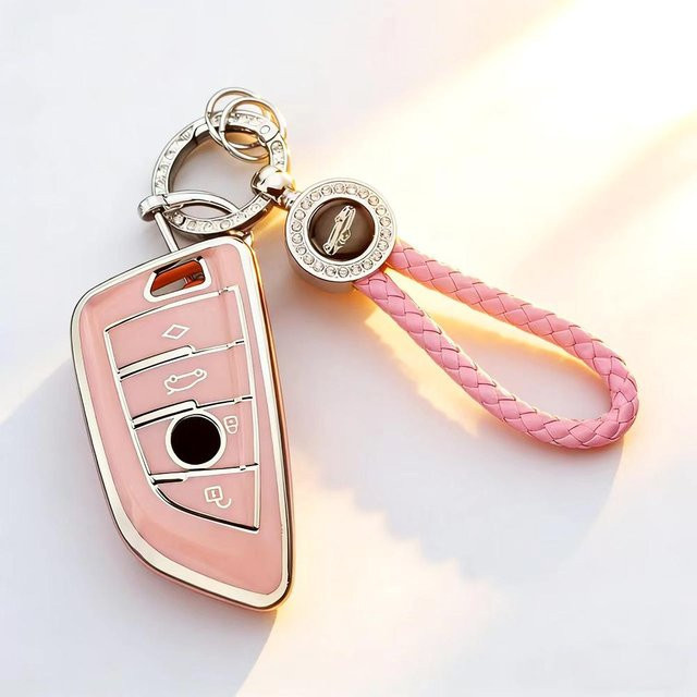TPU Schlüsselhülle in Pink für BMW Auto Fernbedienung Schlüssel Fob für X1 X3 X4 X5 X6 3 5 7 Serie G20 G30 G01 G05 F48 - Bild 1