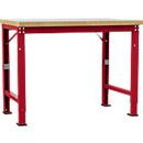 Manuflex Werkbank Profi Spezial mit Kunststoff-Tischplatte, Rubinrot, B: 125 cm, T: 70 cm, H: 7 cm - Bild 2