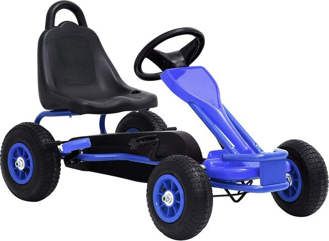 VD Home Furnishing Pedal-Go-Kart mit Luftreifen in Blau und Schwarz für Kinder ab 3 Jahren - Bild 1