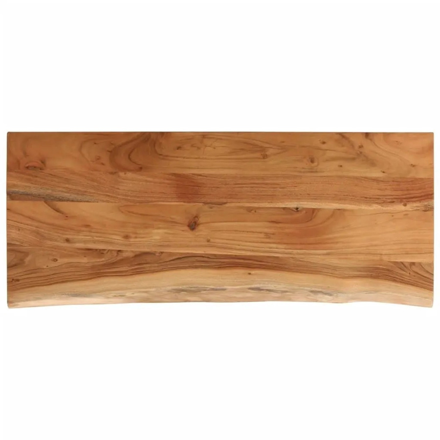 vidaXL Tischplatte aus Akazien-Massivholz in Natur Braun, Rechteckig mit Baumkante, B/T/H: 100 x 40 x 2,5 cm - Bild 2