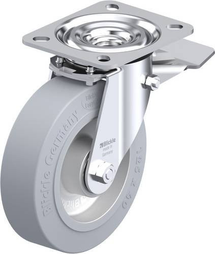 Blickle L-ALEV 125K-ST-SG Lenkrolle mit Feststeller in Grau, Rad-Durchmesser: 12,5 cm, Tragfähigkeit: 250 kg - Bild 1