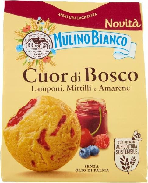 Mulino Bianco Cuor di Bosco Mürbe Kekse mit Fruchtfüllung 320 g - Bild 1