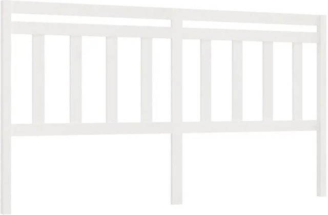vidaXL Kopfteil aus Kiefer-Massivholz in Weiß, rustikales Design, B/T/H: 186 x 4 x 100 cm - Bild 1