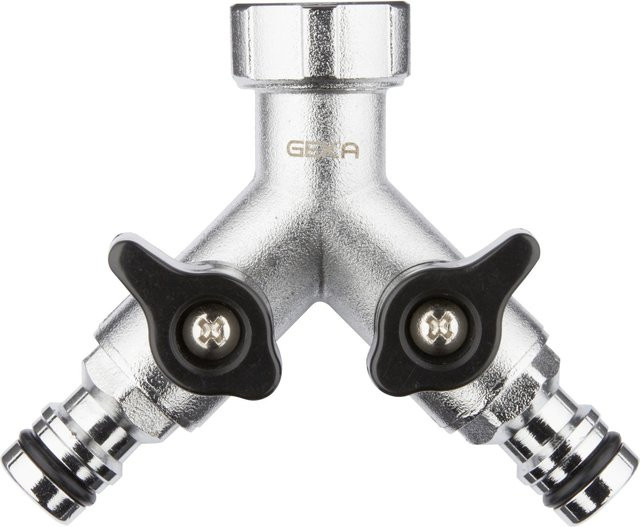 Geka plus Zweiwegeventil Stecksystem aus Messing mit Flow Control, IG 24,1 mm (3/4 Zoll), Silber - Bild 1