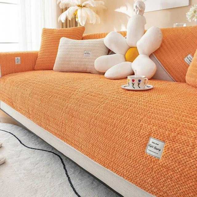 Super Six Plüsch-Sofakissen, weicher und rutschfester Sofabezug aus Polyester, einfarbig, B/B: 70 x 70 cm - Bild 1