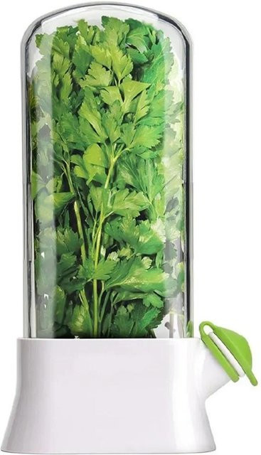 LChome Kräutersparer und Vorratsbehälter aus Glas mit Clip-Verschluss, transparent/weiß, B/T/H: 13,0 x 27,0 x 13,0 cm - Bild 1