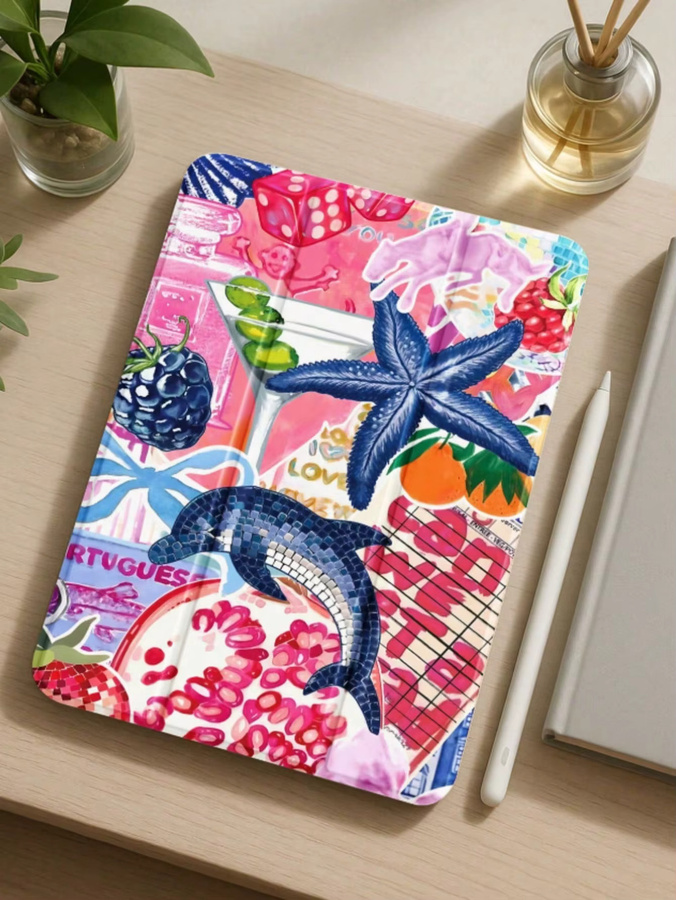 Schutzhülle im Ozean-Stil mit gehärteter Folie für Apple iPad Pro und iPad Air (verschiedene Generationen), Multicolour - Bild 4