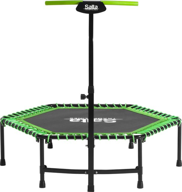 Salta Fitness Trampolin Grün inklusive höhenverstellbarer Griffstange Durchmesser: 140 cm - Bild 1