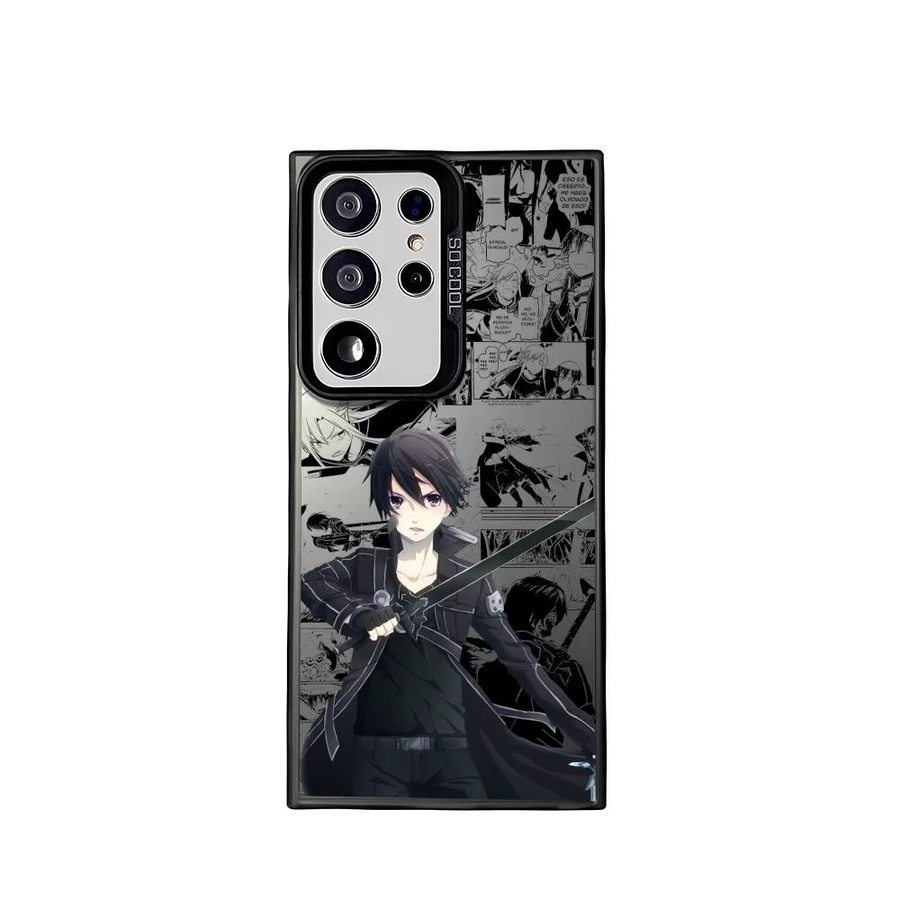 Anime Kazuto Handyhülle mit Laser-Matt-Effekt für Samsung Galaxy S25 S24 S23 S22 S21 Ultra Plus, Stoßfeste Hartschale, Schwarz/Mehrfarbig - Bild 5