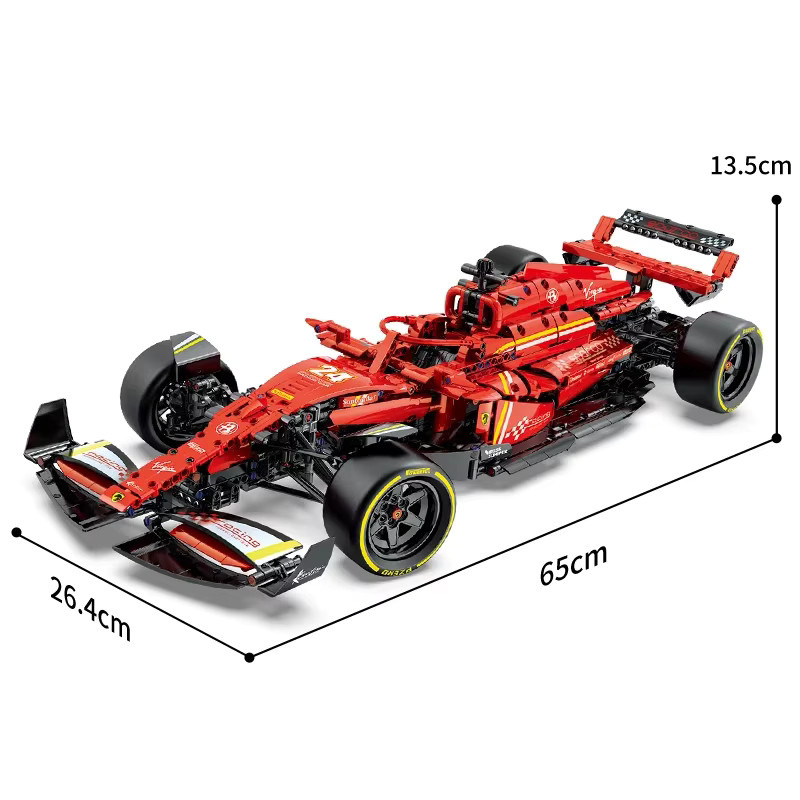 Yaafun Super Rennwagen Modellbausatz aus technischen Bausteinen in Rot - Bild 5