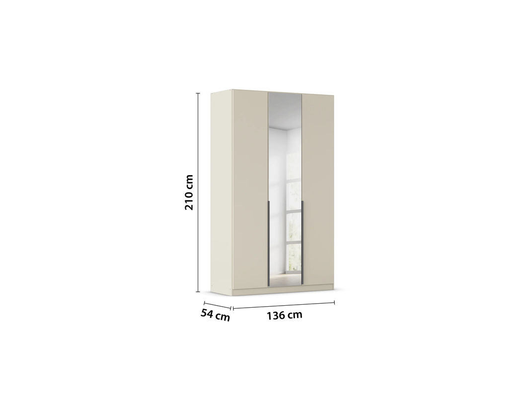 RAUCH Drehtürenschrank Alabama mit Spiegel in Beige, B/H: 136 x 210 cm - Bild 3