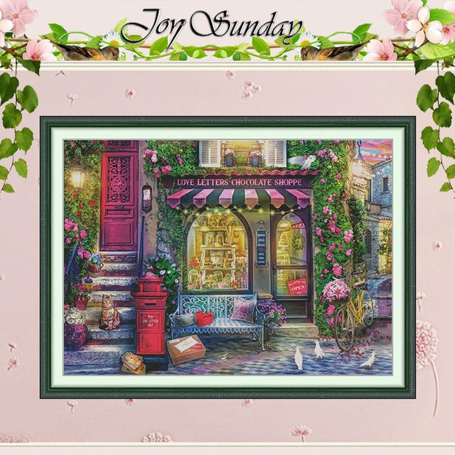 Joy Sunday Kreuzstich-Set Schokoladen-Liebesbriefe in Multicolour mit HD-gestempeltem Muster für Handarbeit - Bild 1