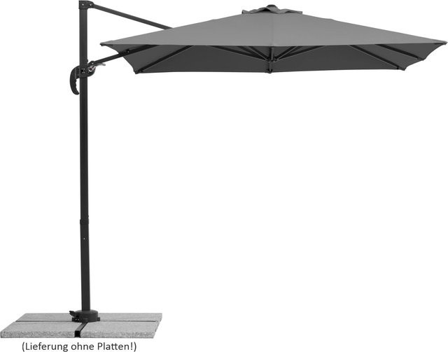 Schneider Ampelschirm Anthrazit mit Kurbelmechanik aus Aluminium und Polyester-Gewebe B/T/H: 230 x 230 x 239 cm - Bild 1
