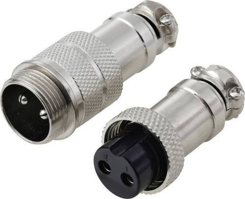 TRU Components GX16 Rundsteckverbinder Set mit Stecker und Buchsenkontakt, 2-polig - Bild 1