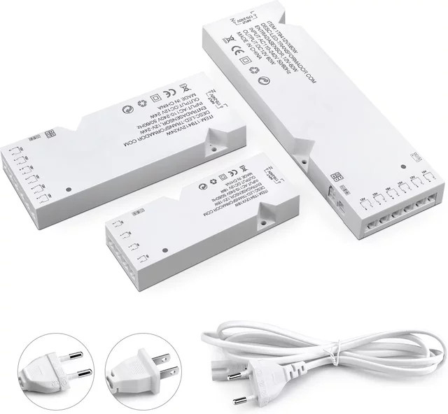 LED-Treiber für Schrankleuchtenstreifen 24W, Netzteil für DC12V Beleuchtung, Farbe Weiß - Bild 1