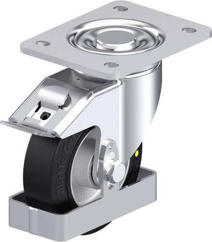 Blickle Stahlblech-Lenkrolle LH-ALEV 125K-3-FI-EL-FS in Silber, Rad-Durchmesser: 125 mm, Tragfähigkeit: 250 kg - Bild 1