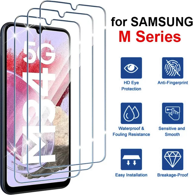 3er-Set gehärtetes Schutzglas für Samsung Galaxy M-Serie (M54, M53, M52, M51, M42, M40, M34, M33, M32, M31, M31S, M30, M30S, M21, M20, M14, M13, M12) in Transparent - Bild 1