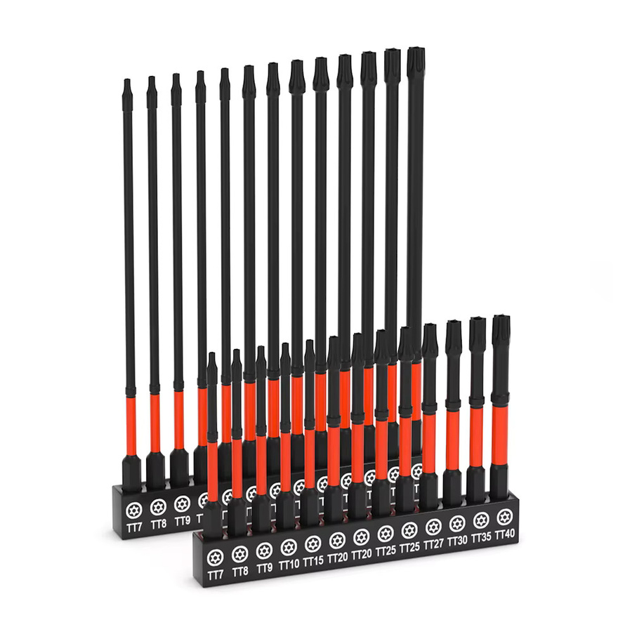 SHENSEN 13-teiliges Magnetisches Sechskant-Schraubendreher-Bit-Set in Schwarz mit verlängerten Schlagbits T7-T40 für Reparaturen - Bild 6